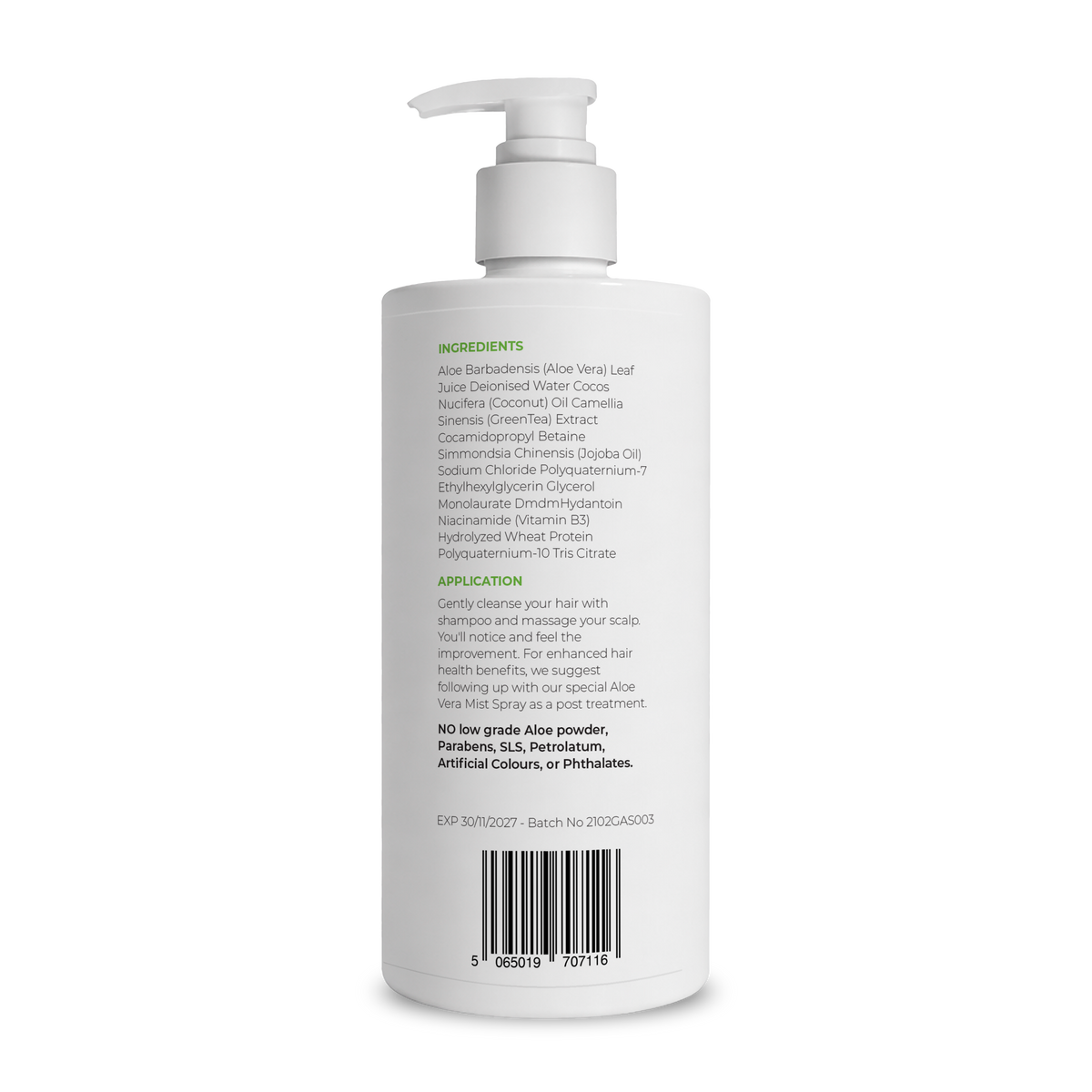 Aloe Vera Hair Shampoo with Coconut Oil 500ml image 2