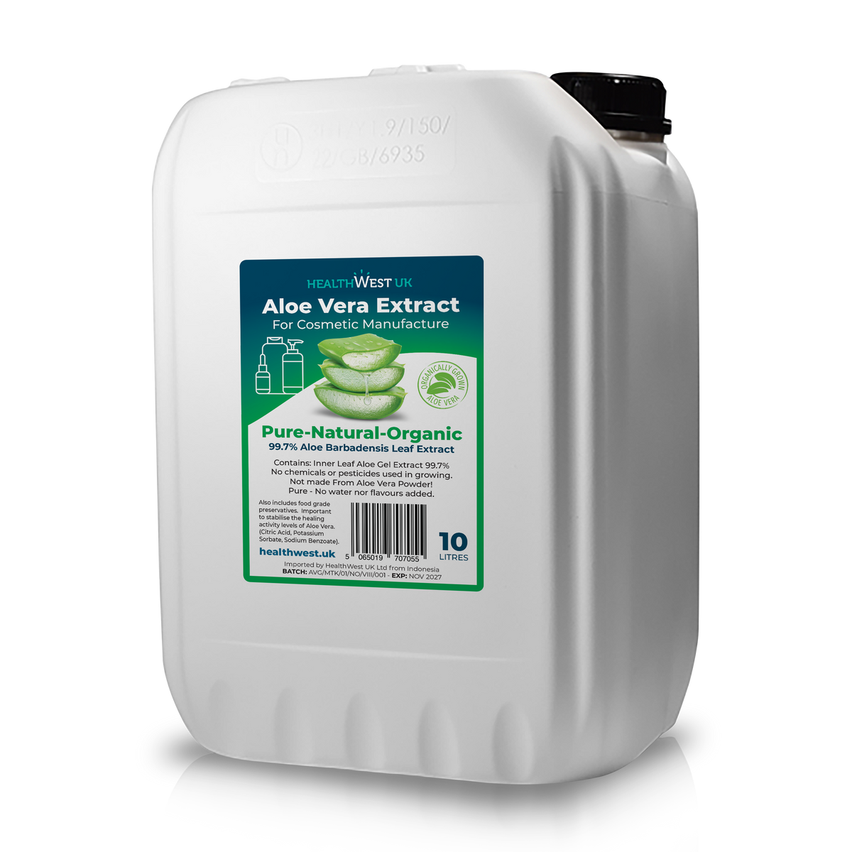 10L Organic Aloe Vera Extract for Cosmetic Manufacture image 0