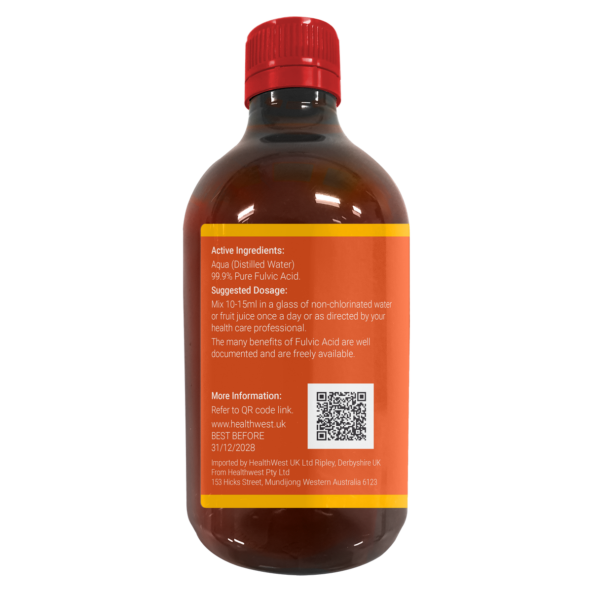 Healthwest FA100+ Pure Fulvic with Oxygen 500ml x 2 Bottle Bundle image 2