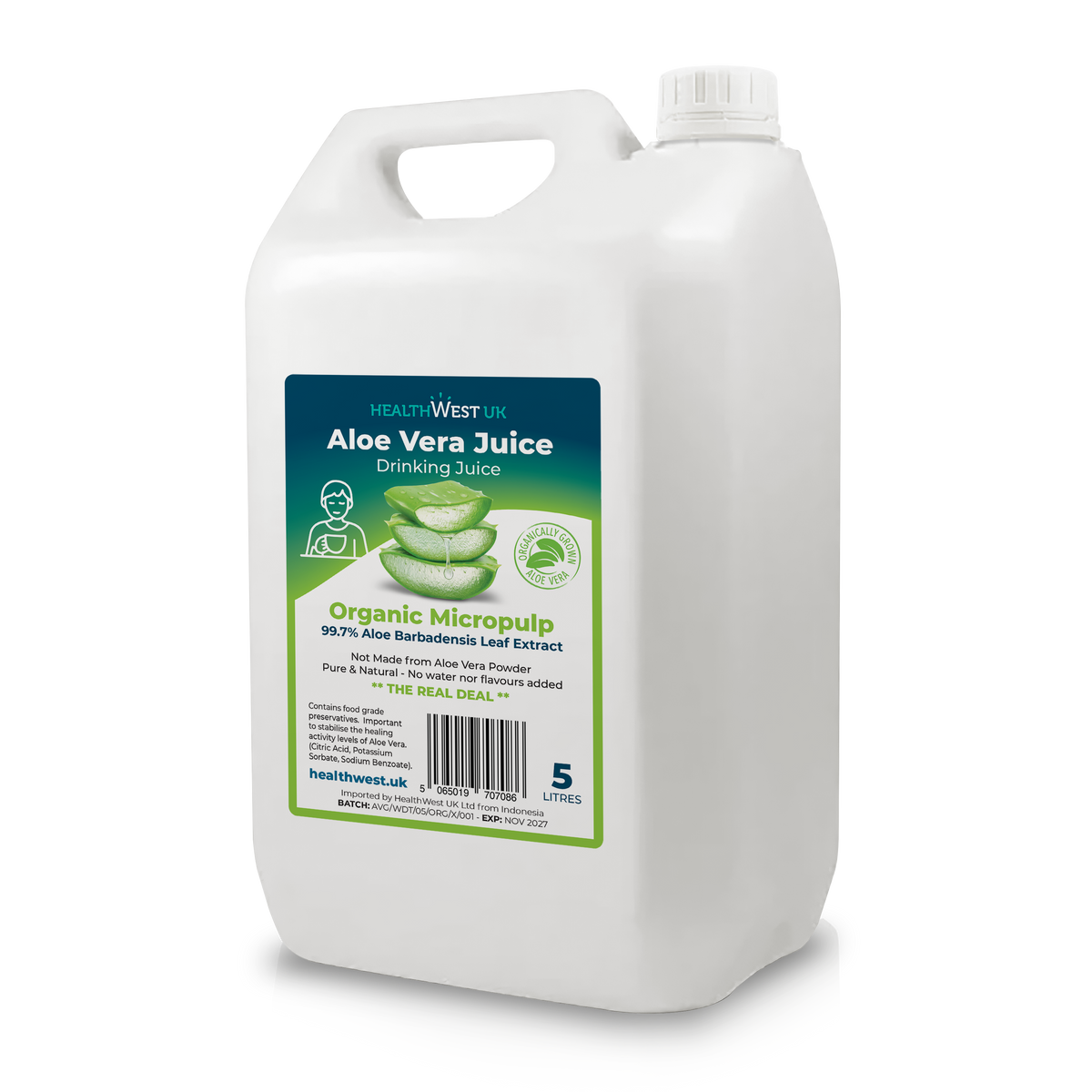 5L Organic Aloe Vera Extract Drinking Juice image 0