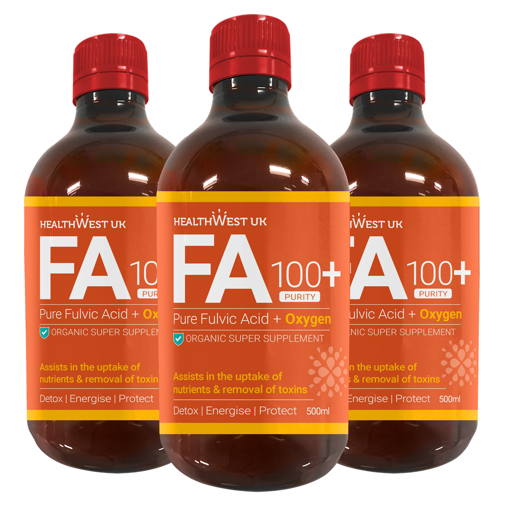 Healthwest FA100+ Pure Fulvic with Oxygen 500ml x 3 Bottle Bundle image 0